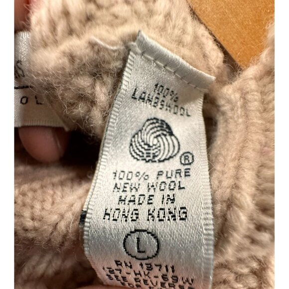 Valerie Stevens 100% Lambswool Fisherman Cable Knit Tunic Sweater L Pale Pink - Picture 4 of 11